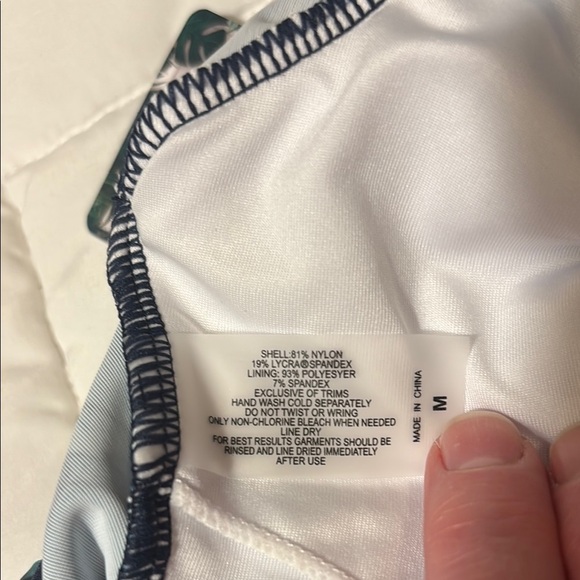 RashGaurd Long Sleeve One Piece Swimsuit Floral Blue Teal - Picture 11 of 16